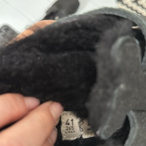 Birkenstock Black Sherling Boston Suede Clogs SZ 10 EU 41 - Picture 8 of 8